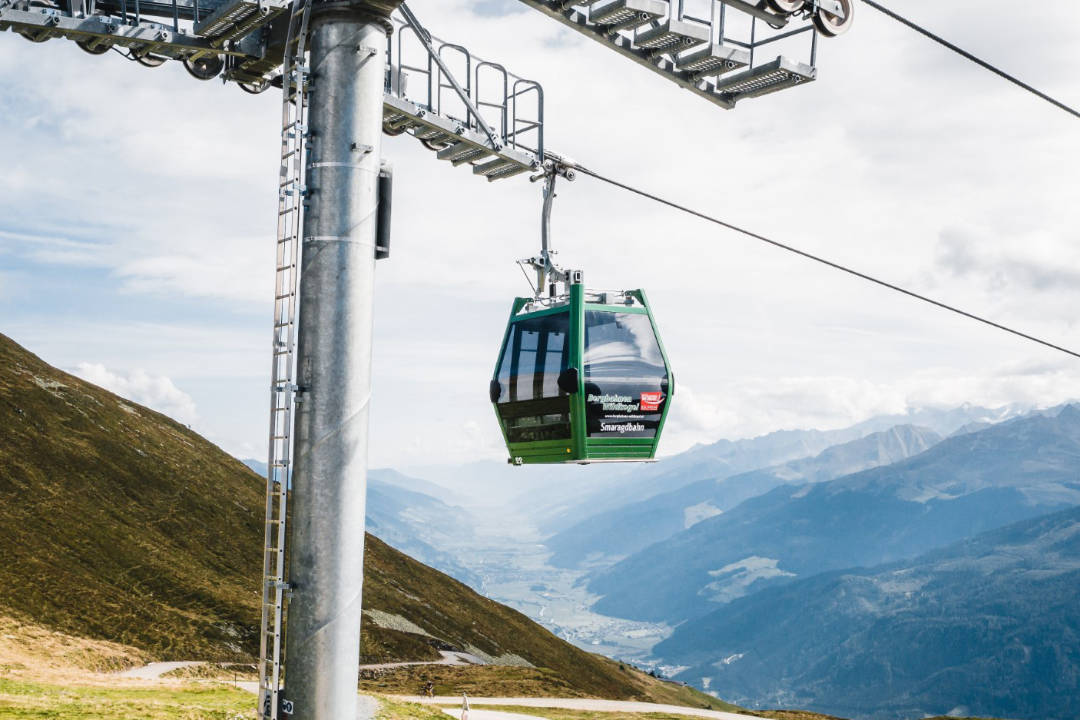 Eine Gondel der Smaragdbahn